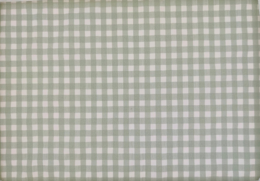 Vichy seersucker bicolor crema musgo
