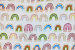Muselina arcoiris azul celeste multicolor