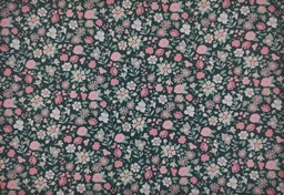[7001] Popelín bisou flores coral