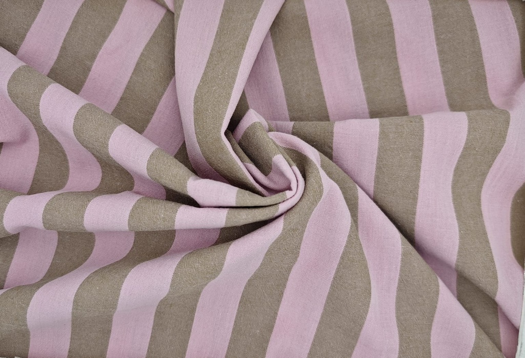 Algodón rayas bicolor rojo fucsia