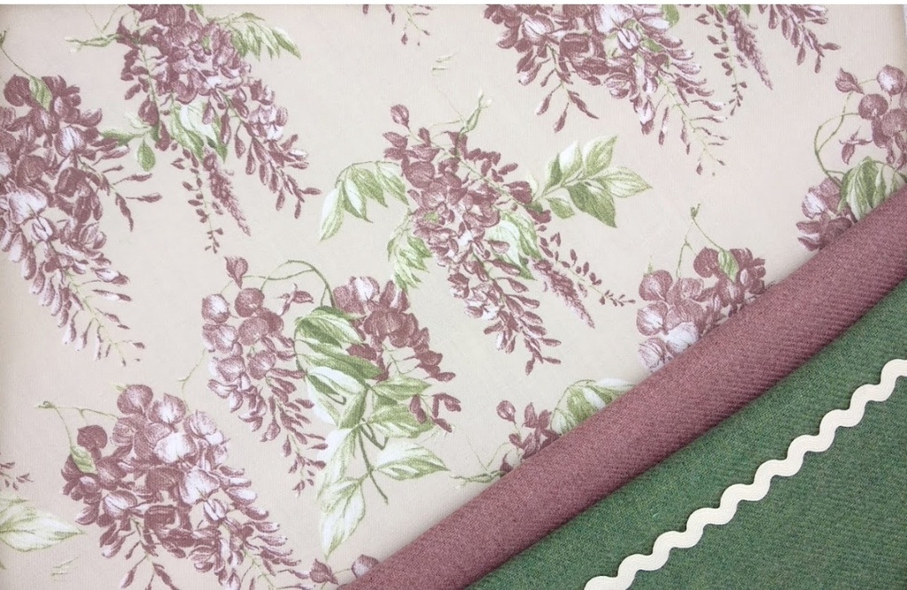 Viella beige con Glicinas