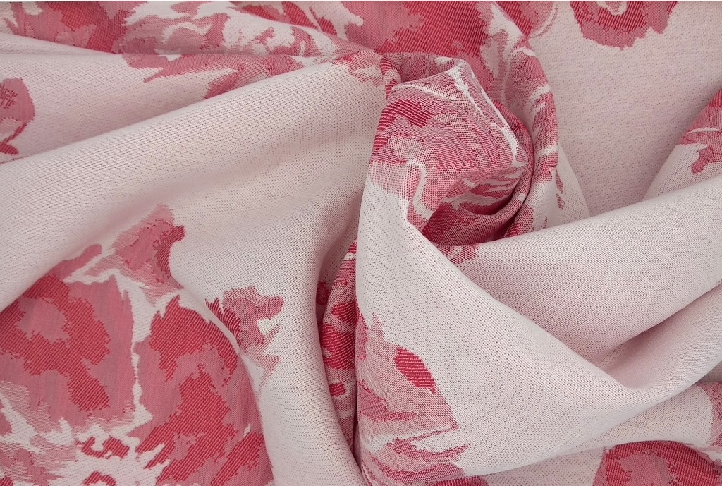 Jacquard flores rosa