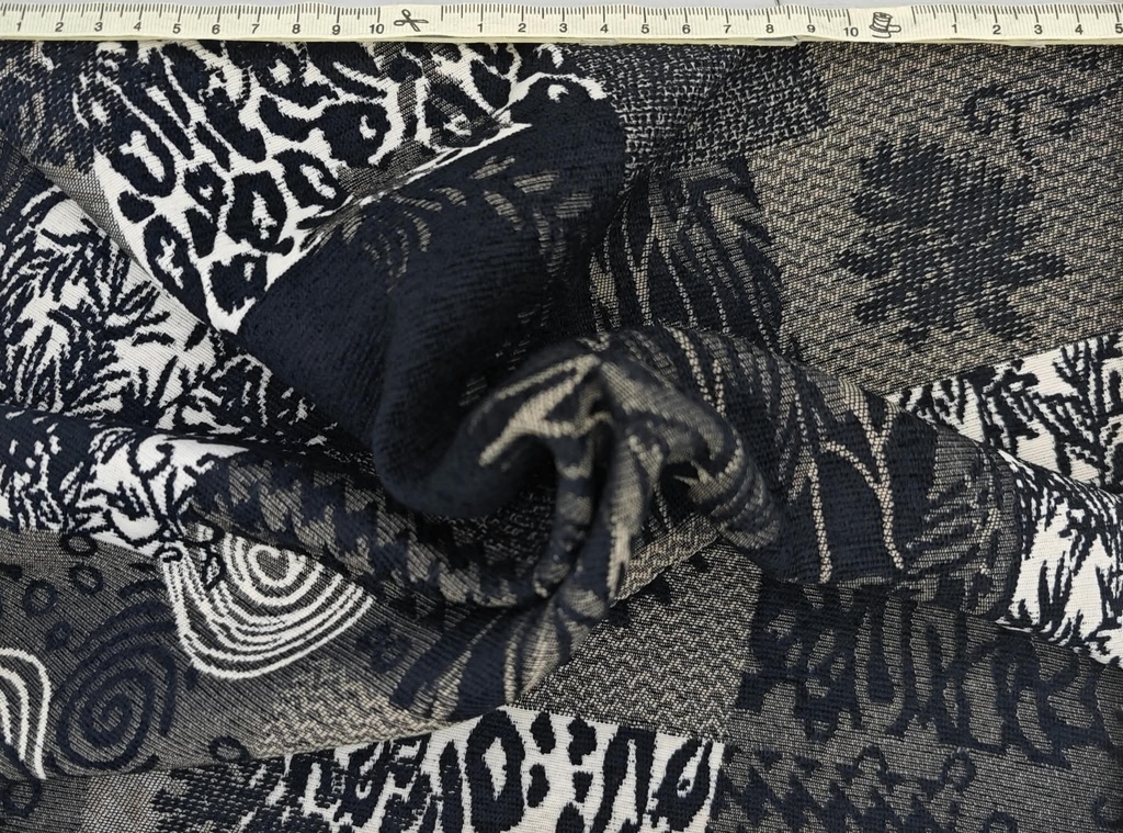 Tapicería jacquard cuadros gris