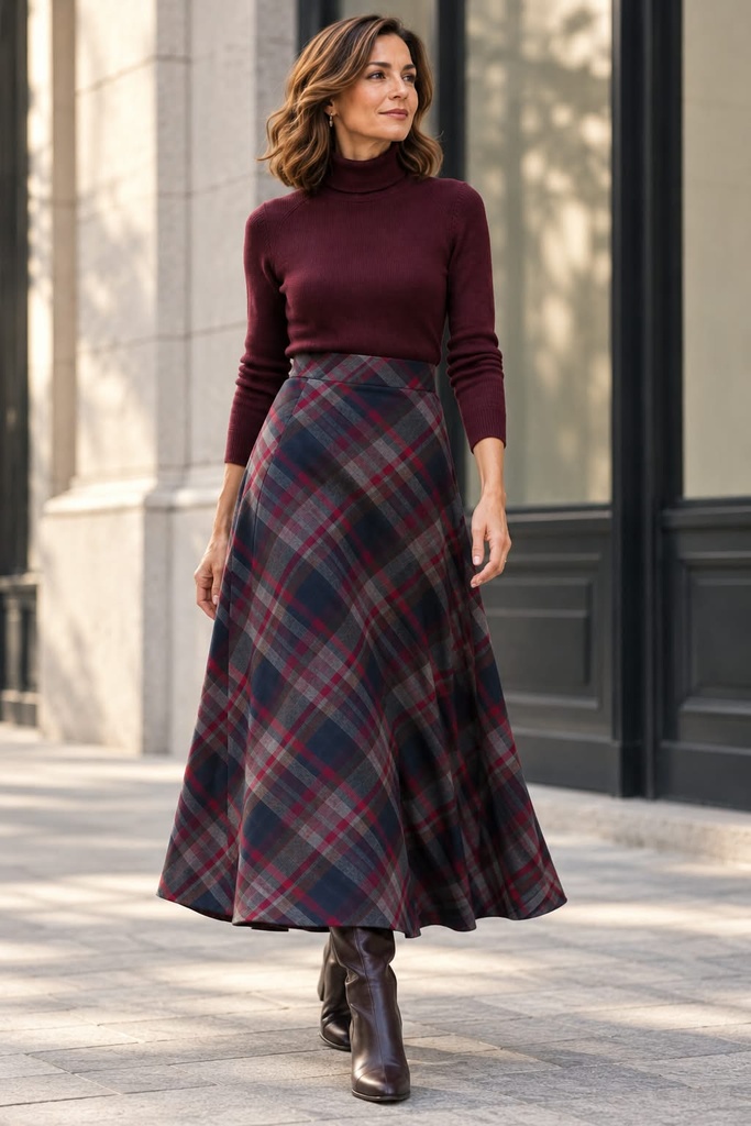 Tartán scot negro gris granate
