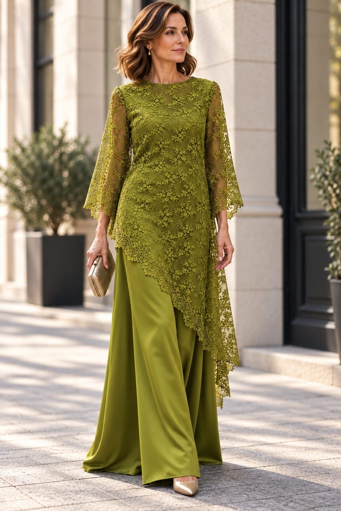 Tul bordado nerea verde