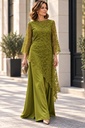 Tul bordado nerea verde