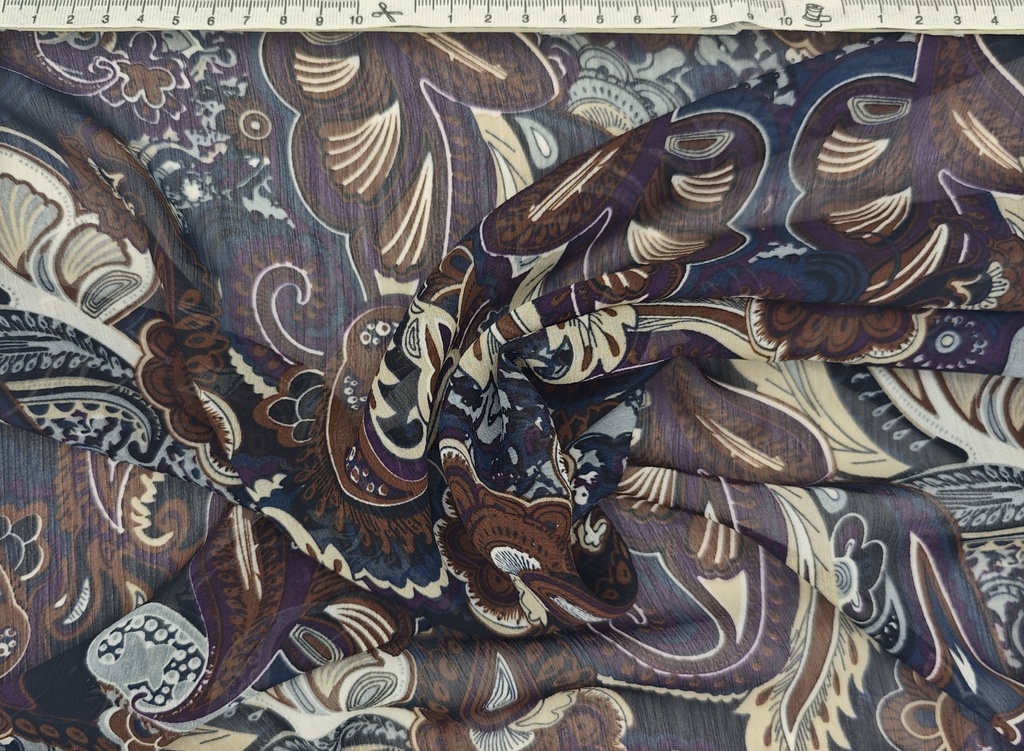 Georgette pasley marron, beige