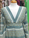 Georgette franjas verde ocre