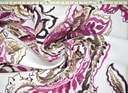 Brocado  flores crema marsala fucsia