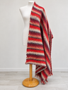 Punto tricot cachemir  rayas beige rojo morado