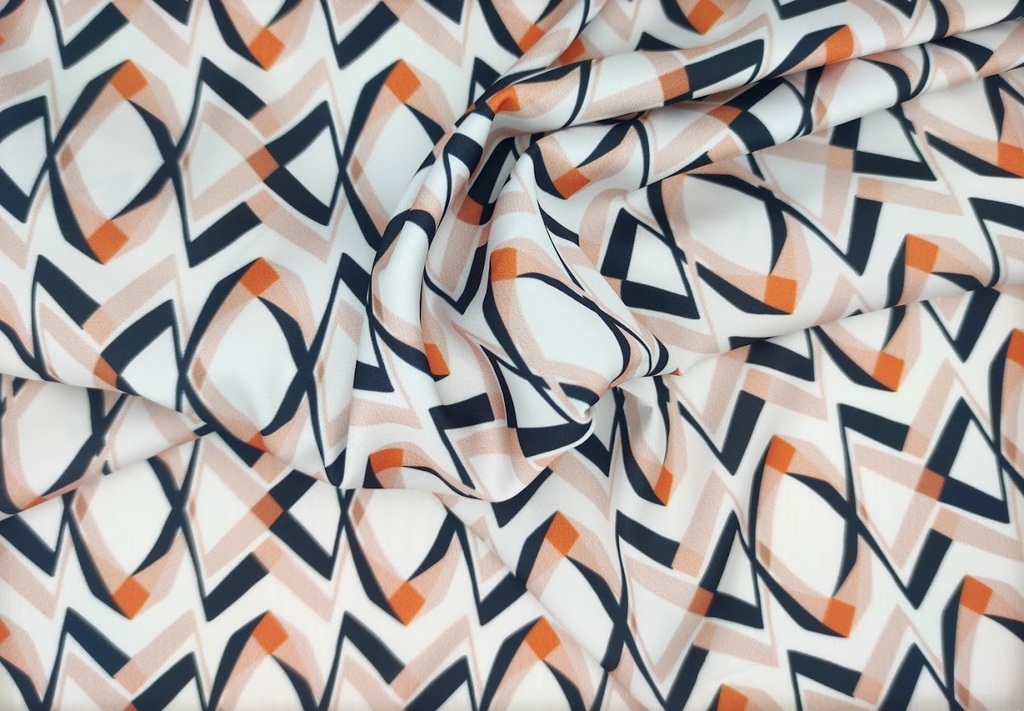 Satén geometría pop art blanco