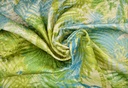 Brocado helechos turquesa verdes