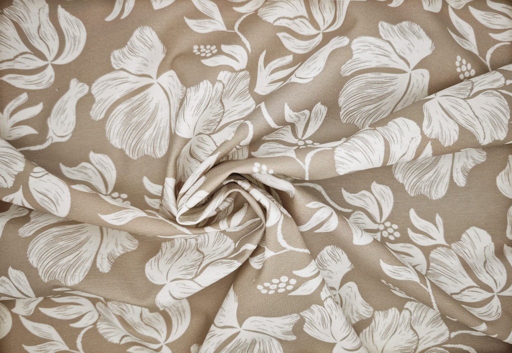 Mantel resinado beige flores