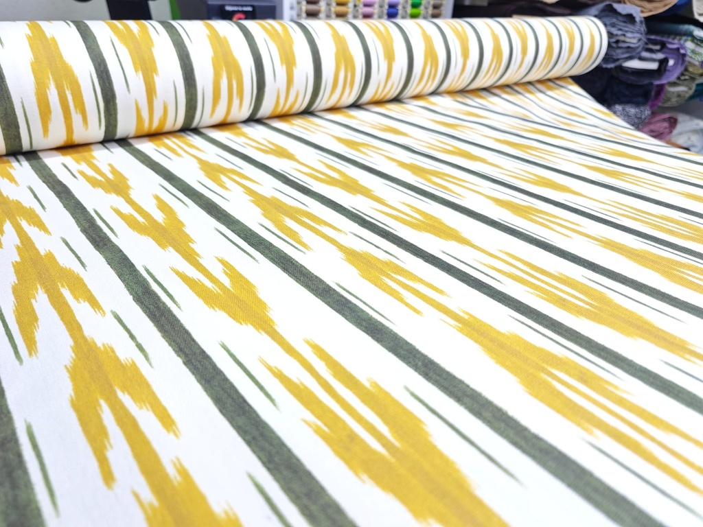 Half panama ikat gris ocre