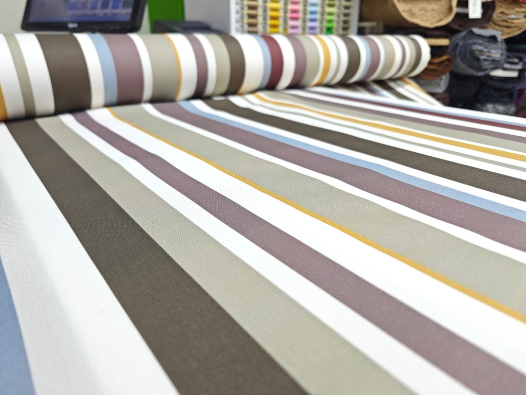 Half panama rayas granate plomo