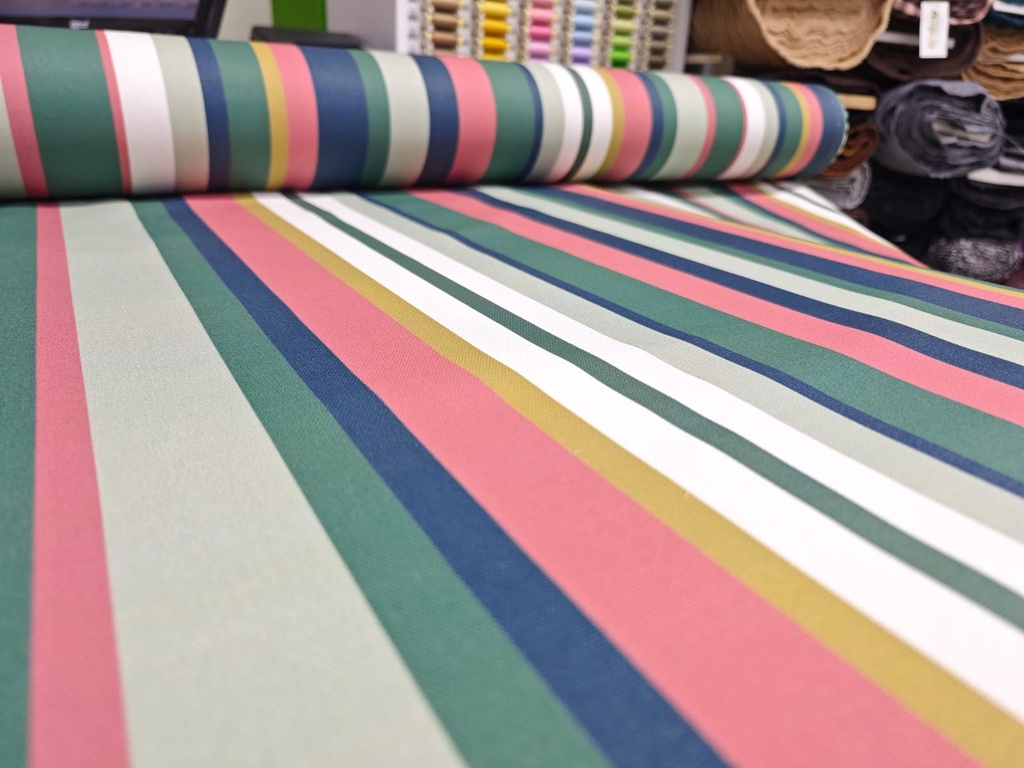 Half panama rayas verde marino