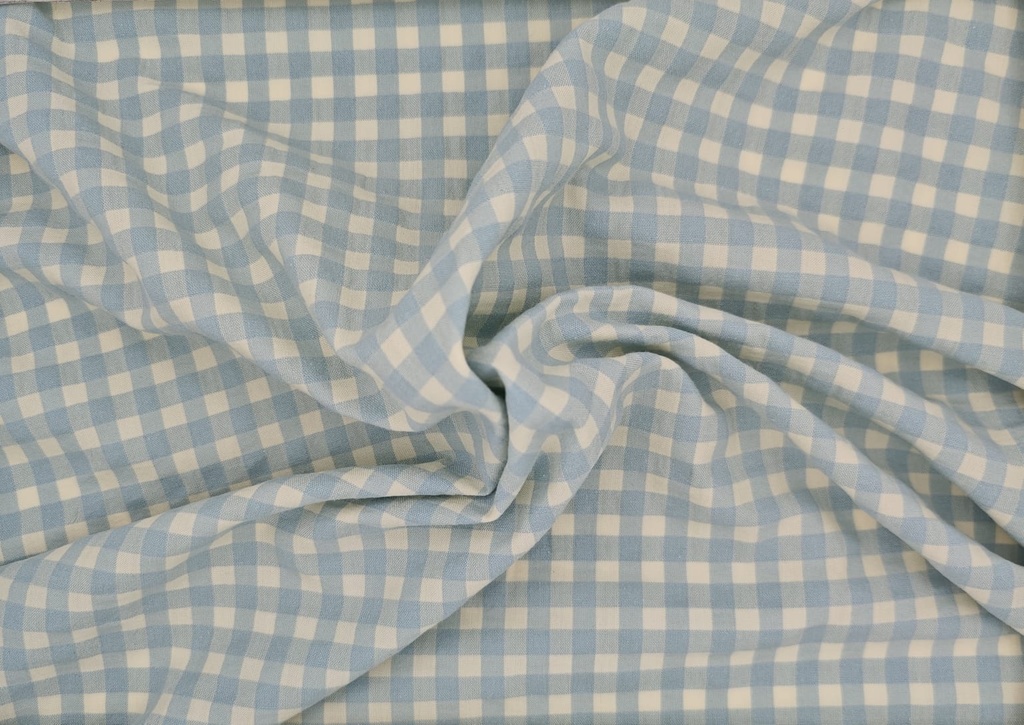 Vichy seersucker azul antiguo crudo