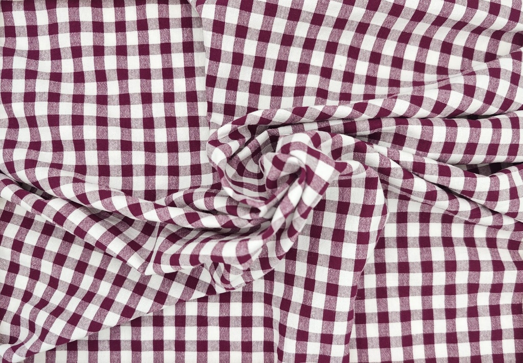 Vichy seersucker blanco berenjena