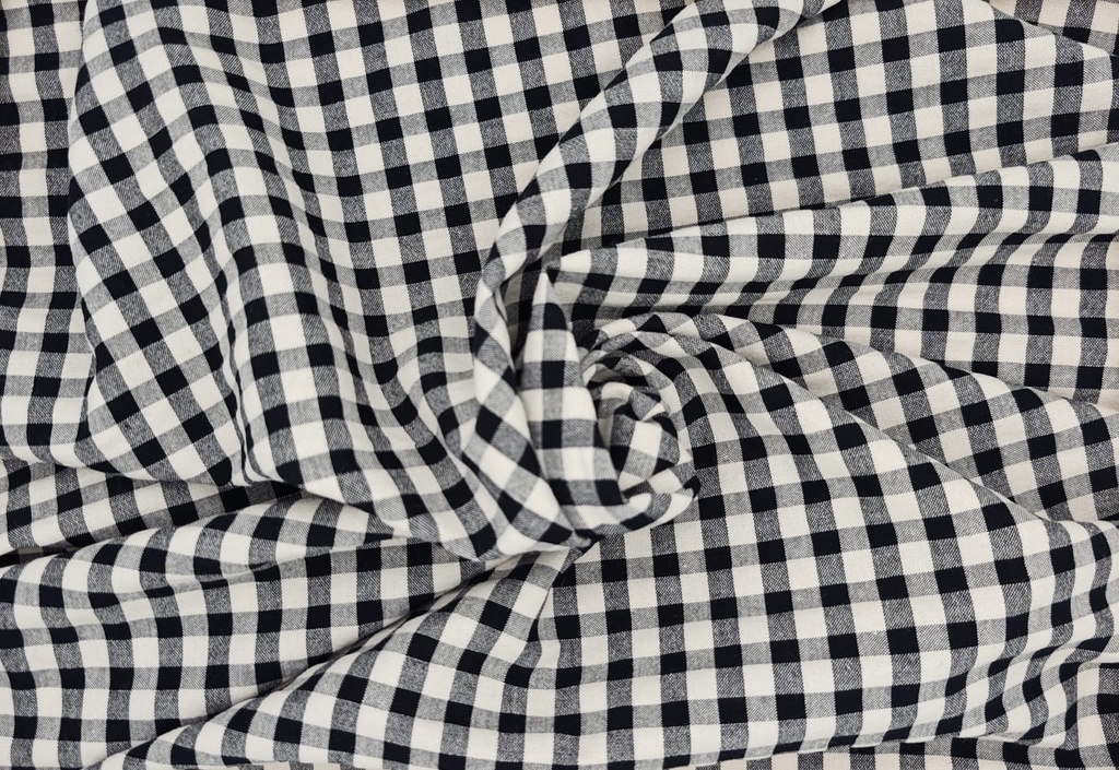 Vichy seersucker blanco negro
