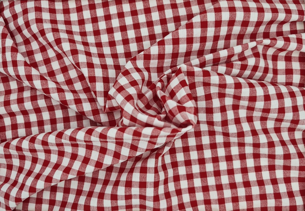 Vichy seersucker blanco rojo