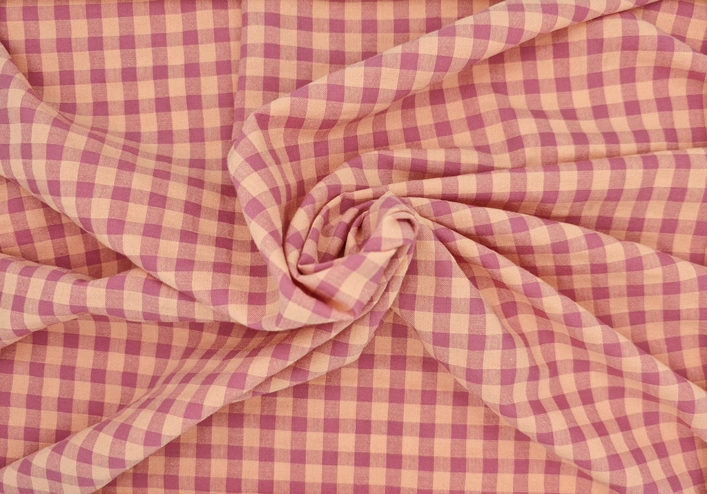 Vichy seersucker melocotón fucsia