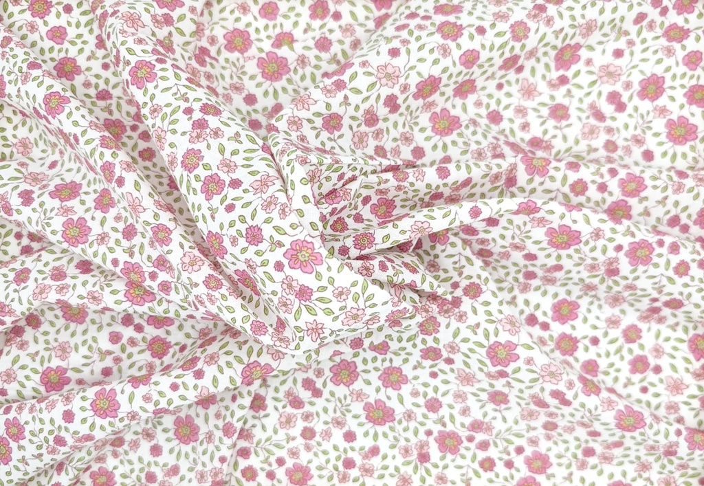 Voile flor fucsia verde