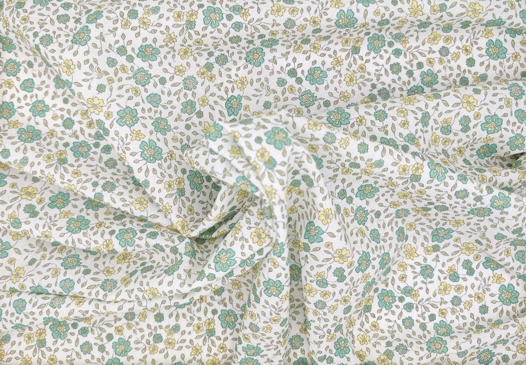 Voile flor verde amarillo