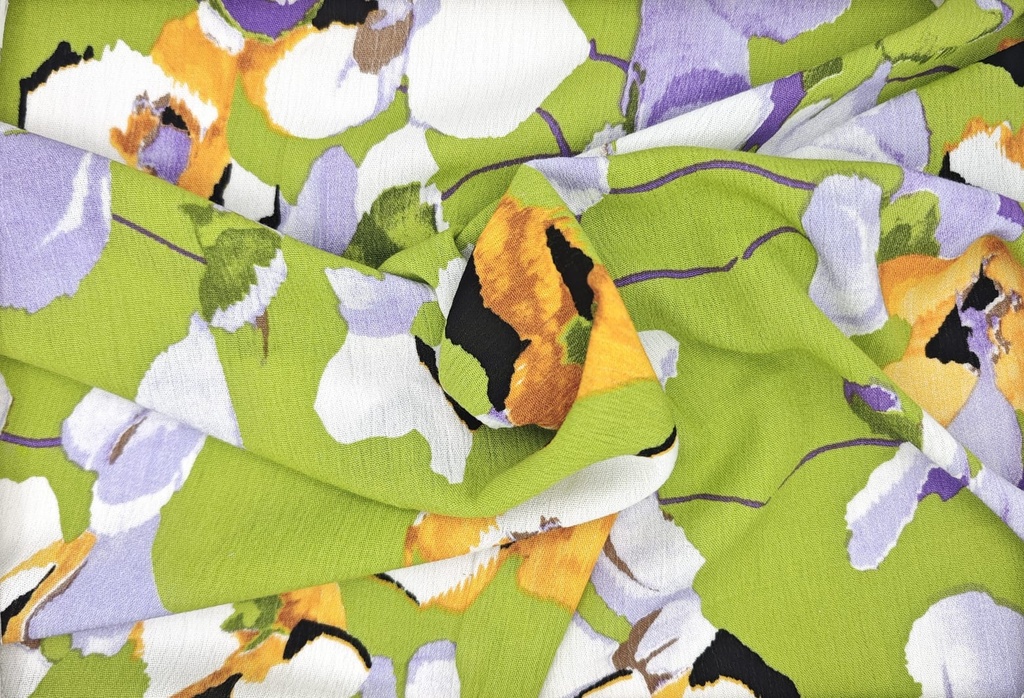 Viscosa bambula verde flor lila