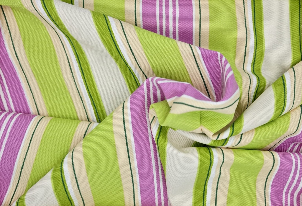 Loneta rayas pistacho fucsia e