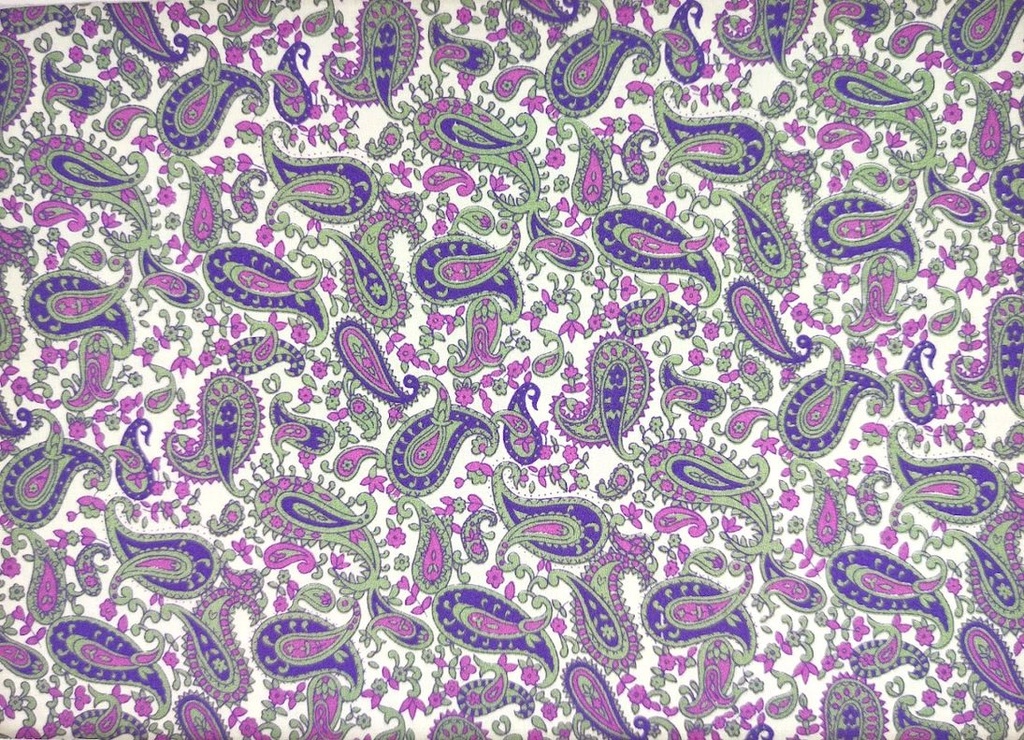 Popelín pasley morado y verde