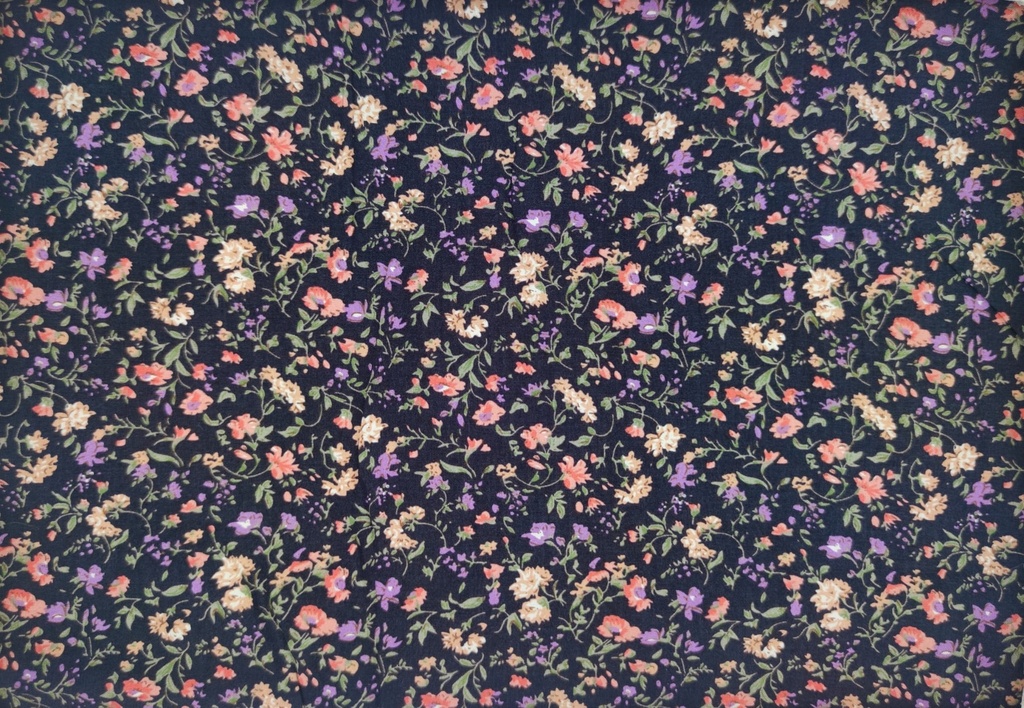 Viscosa Barbara negro flores