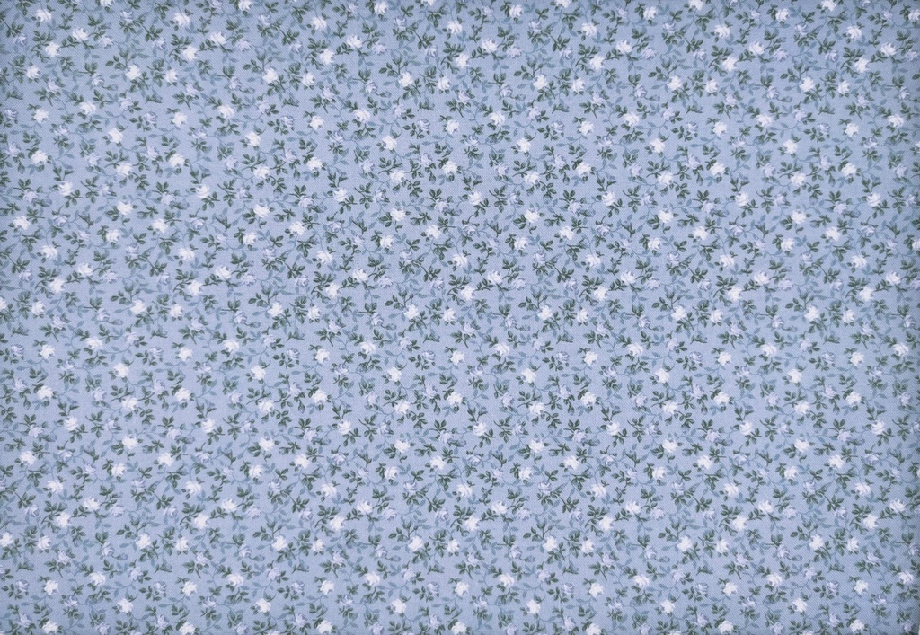 Patchwork azul flores blancas 110
