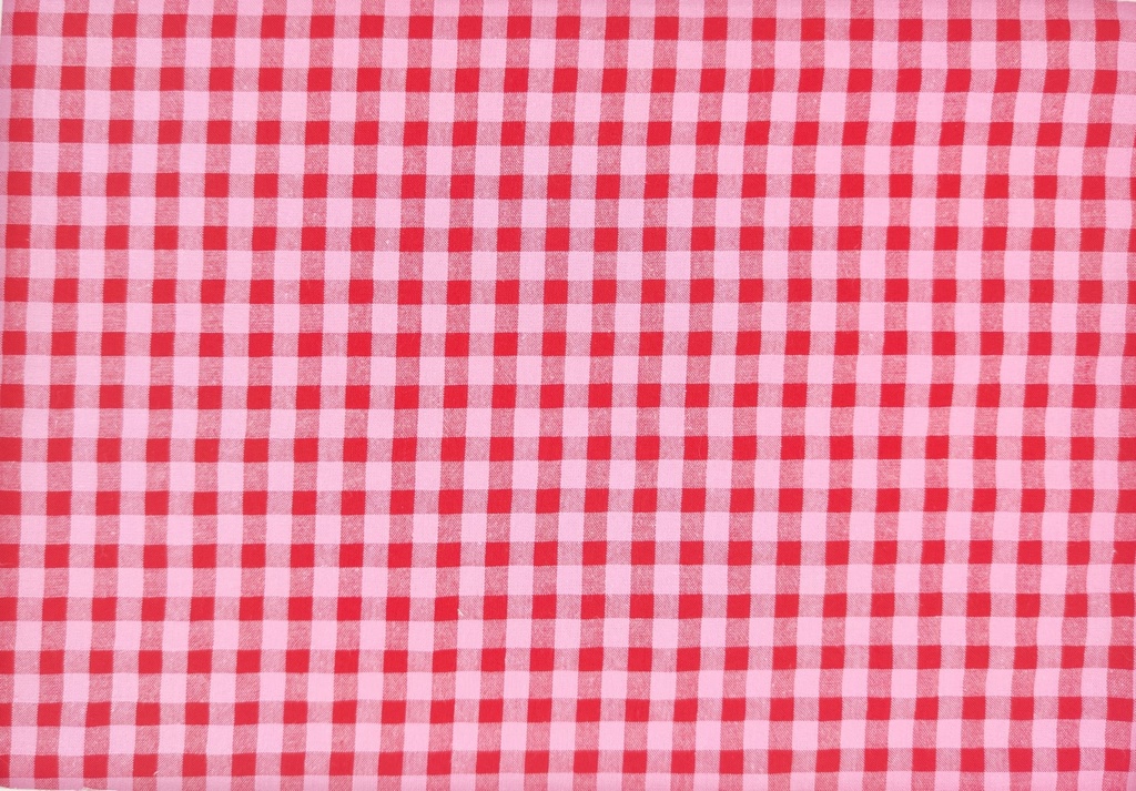 Vichy seersucker bicolor rojo rosa