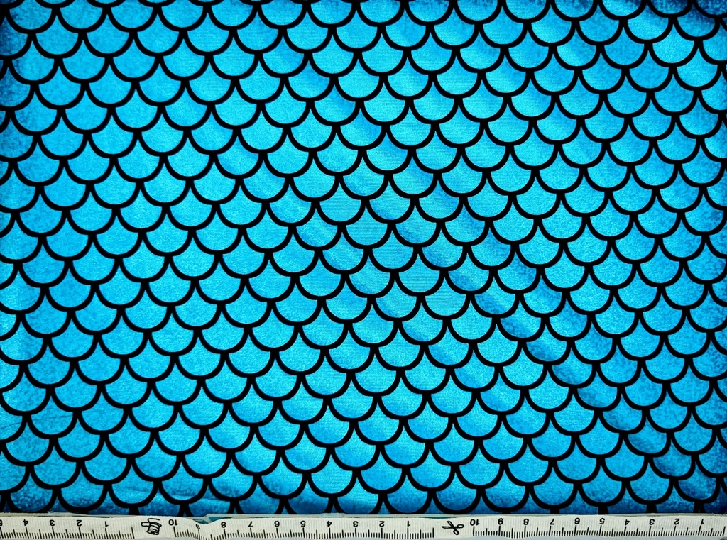 Lamé sirena escamas turquesa