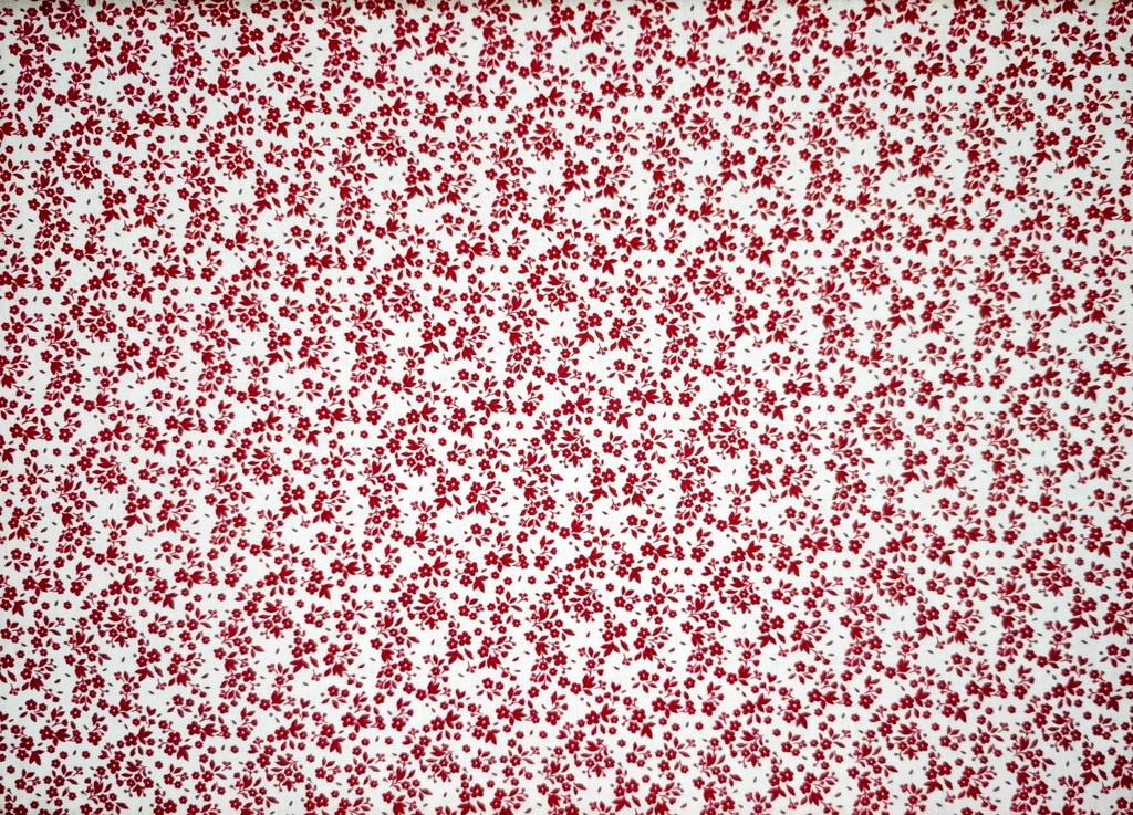 Algodón tula blanco flor granate