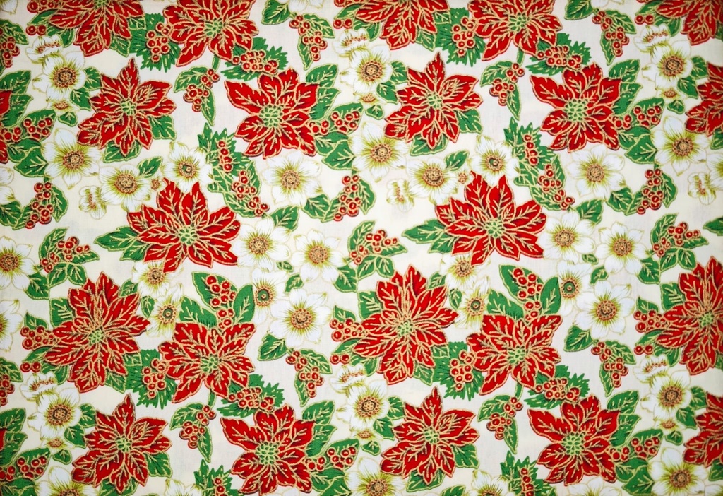 Popelin navideño acebos rojo (copia)