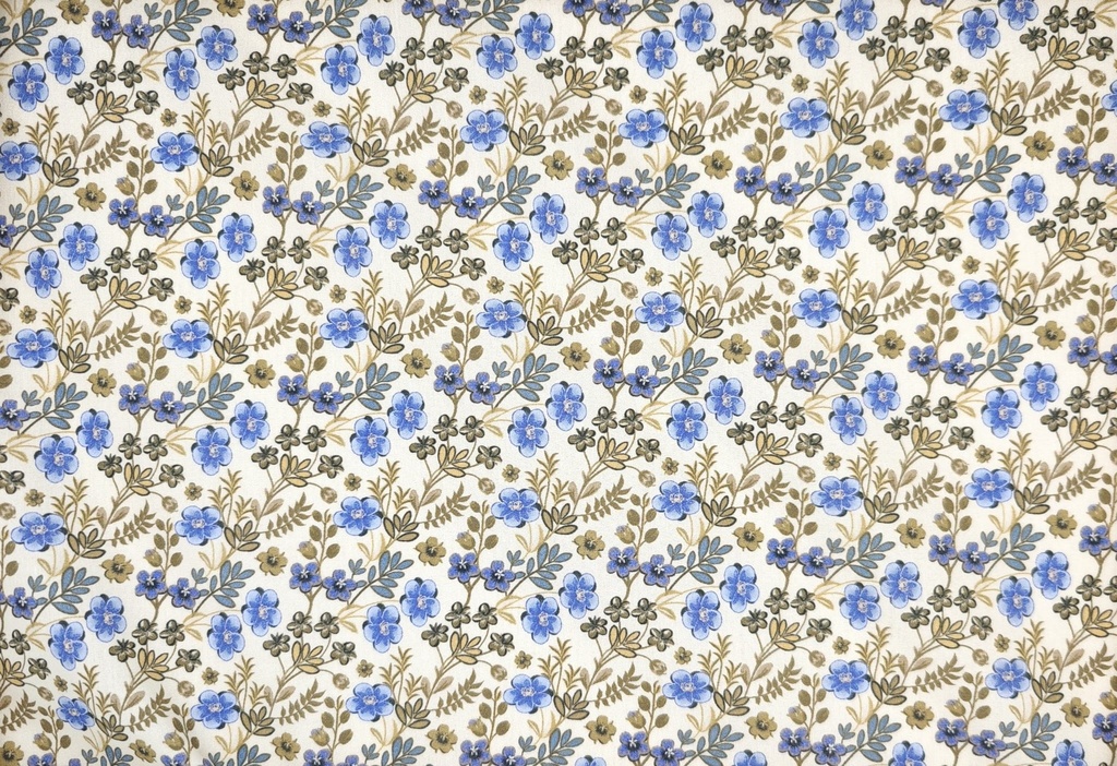 Algodón flor azul beige