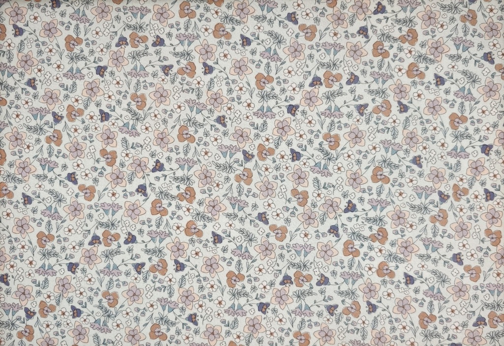 Algodón beige flor teja