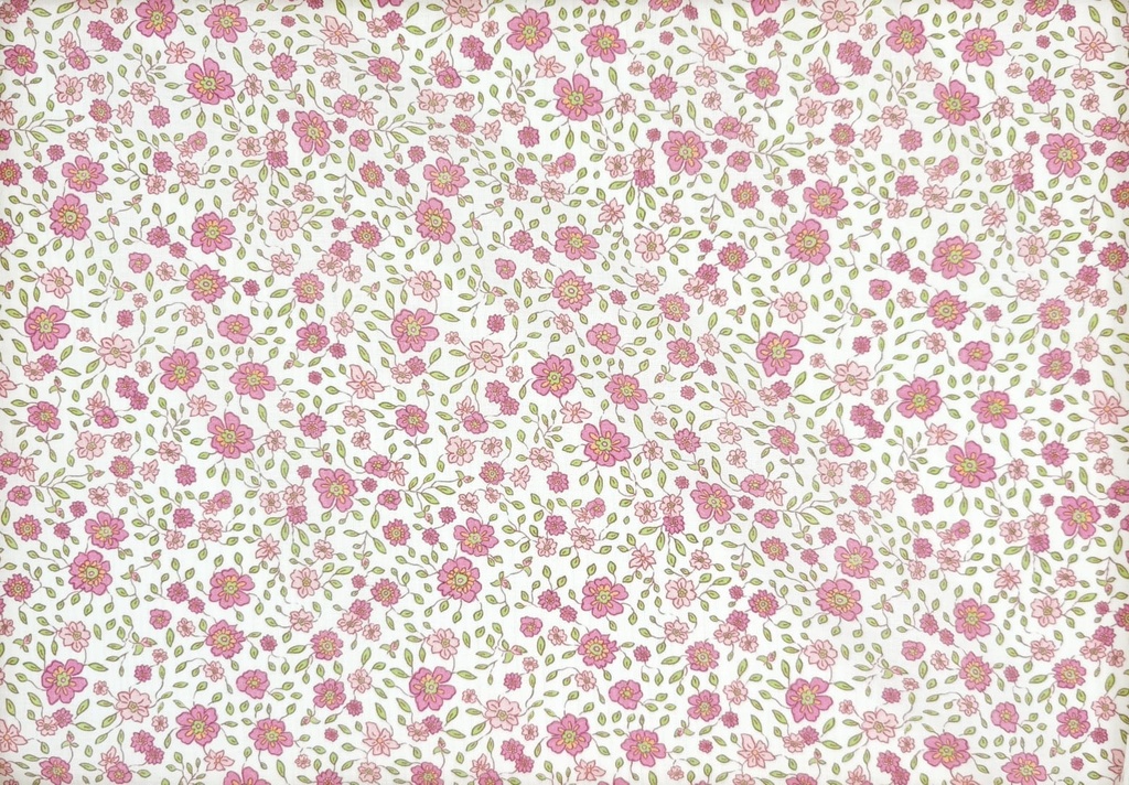 Voile flor fucsia verde