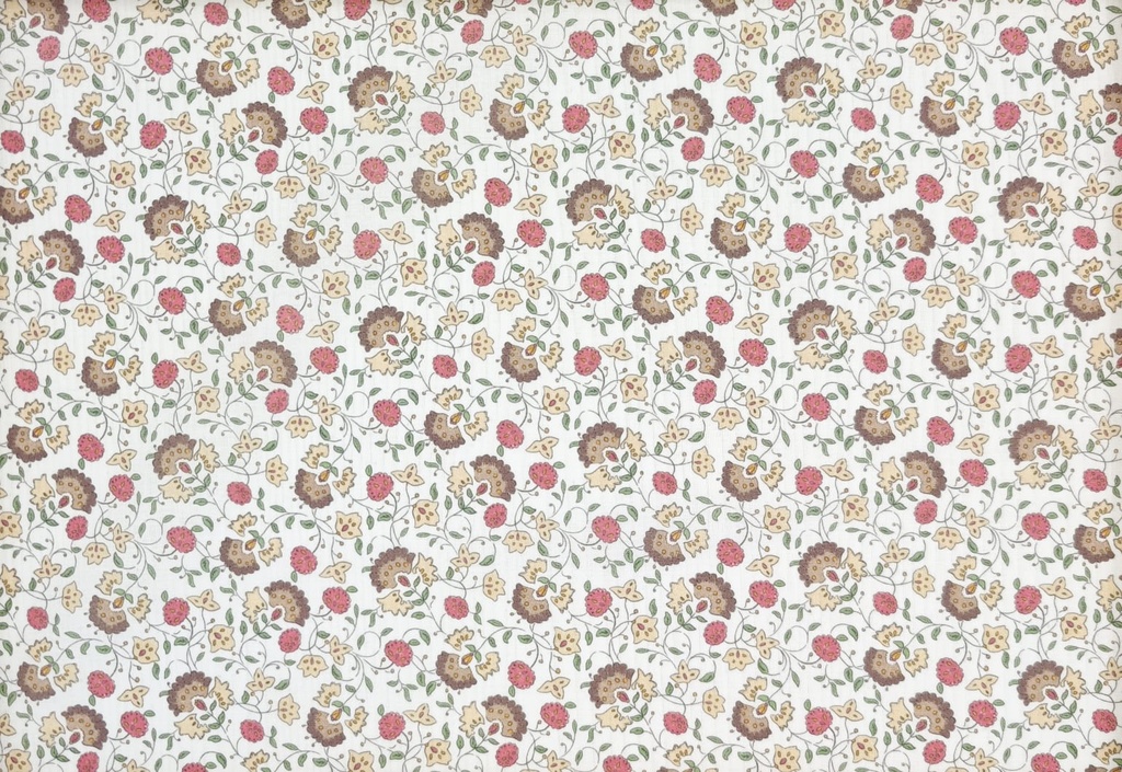 Voile flor marrón rojo