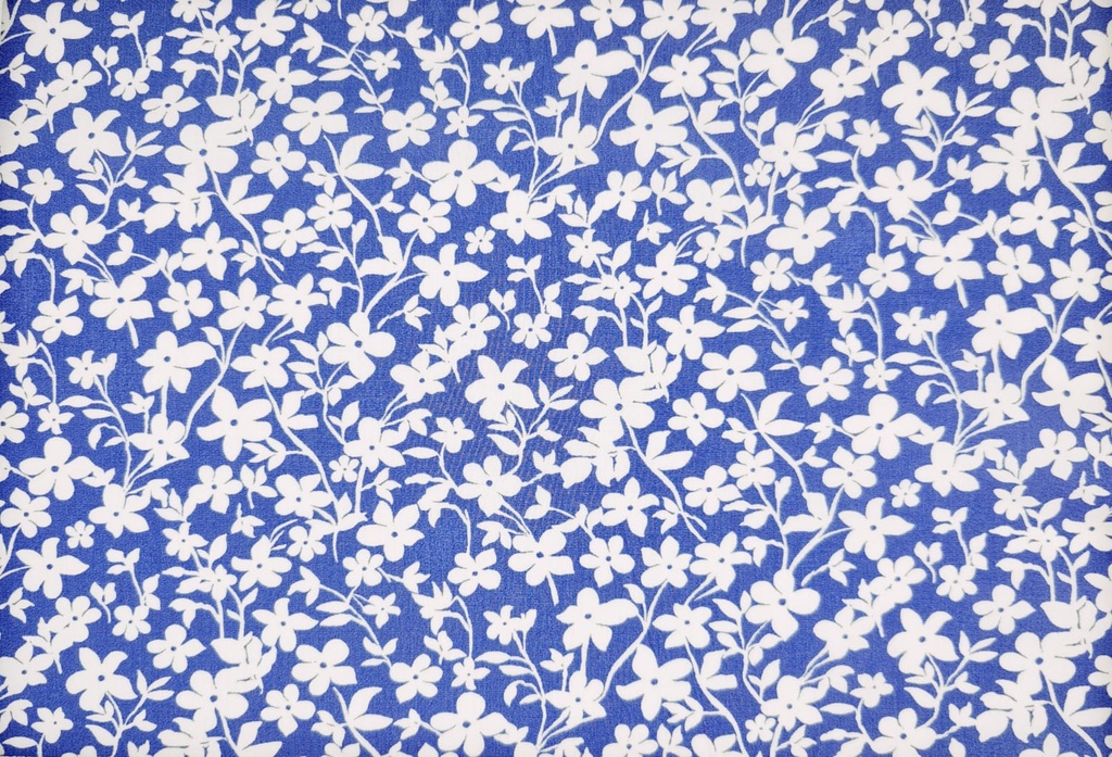 Viscosa flor azul blanco