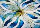 Satén florones azul verde