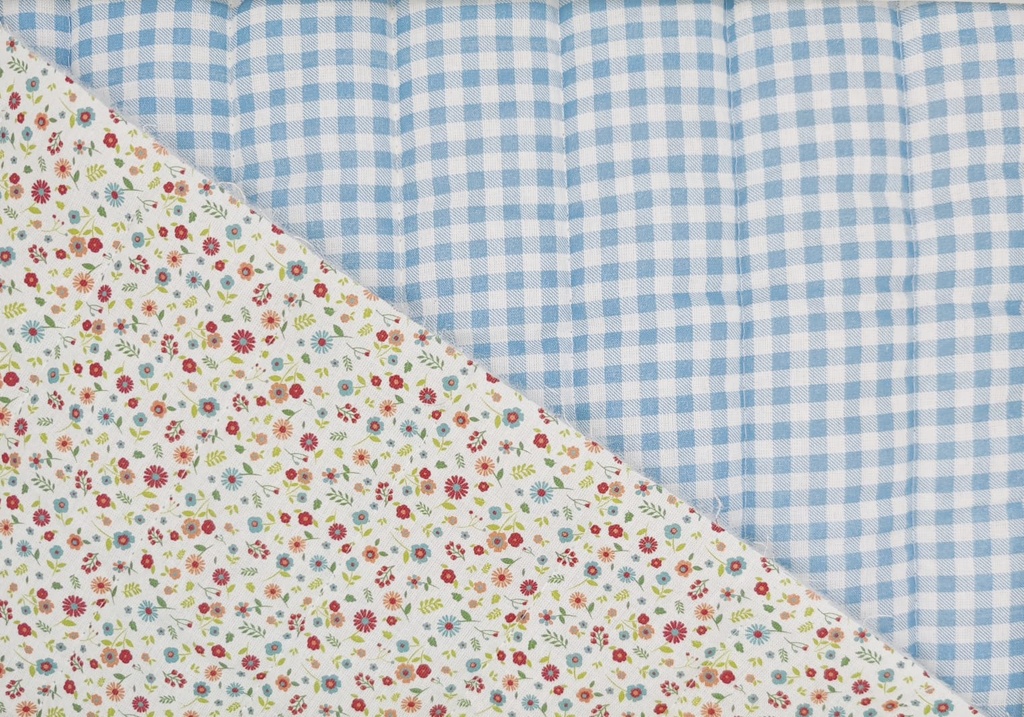 Algodón acolchado vichy / florecita