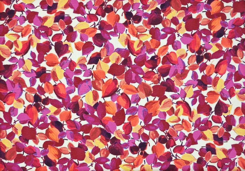 Crep hojitas fucsia naranja ocre