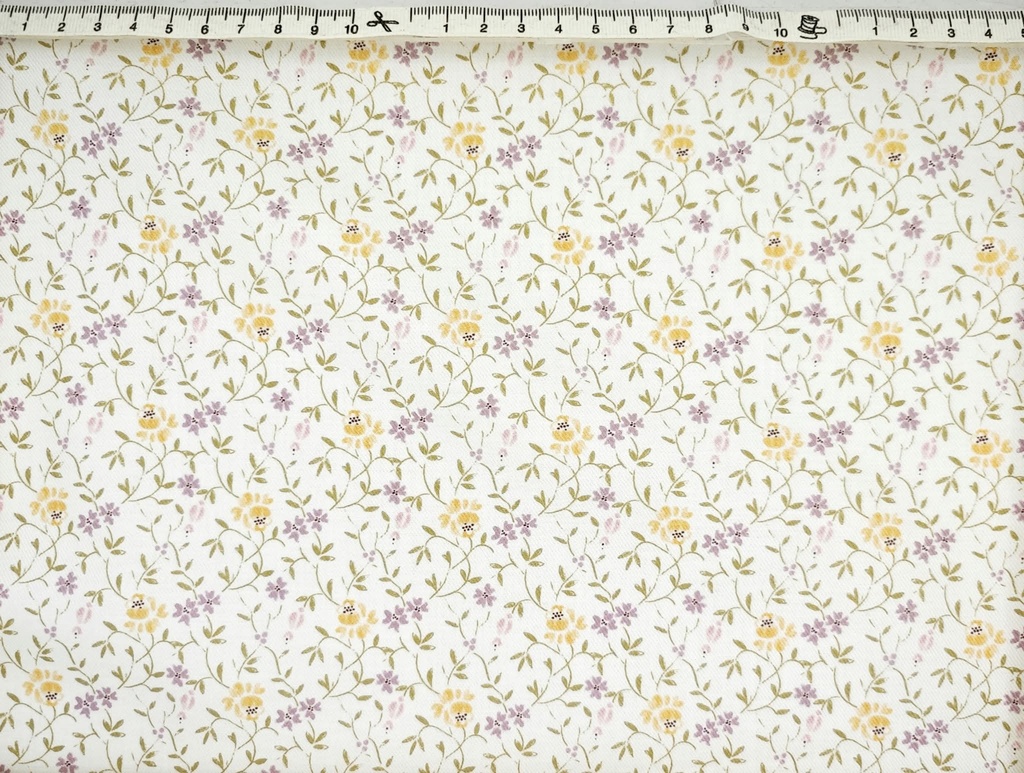 Viella crema flores amarilla lila