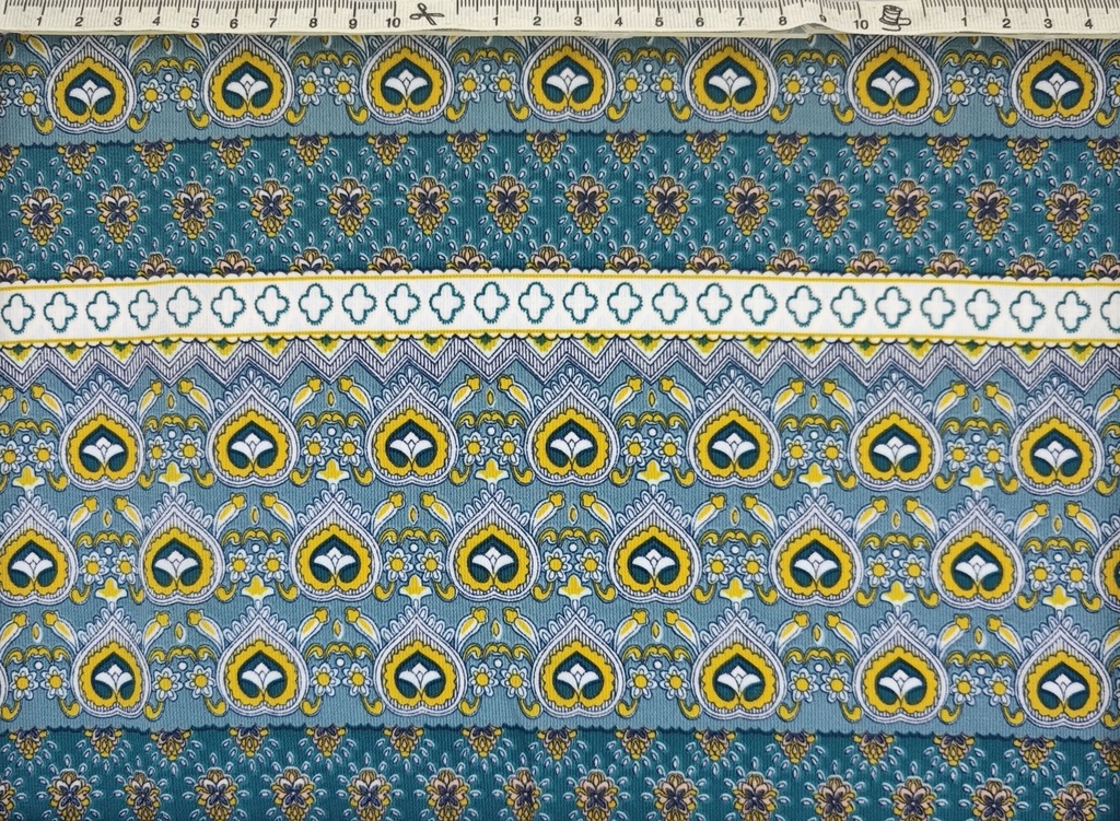 Georgette franjas verde ocre