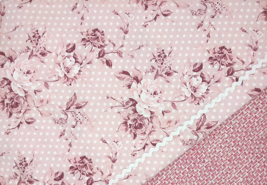 Viella rosa flores granates lunares beige