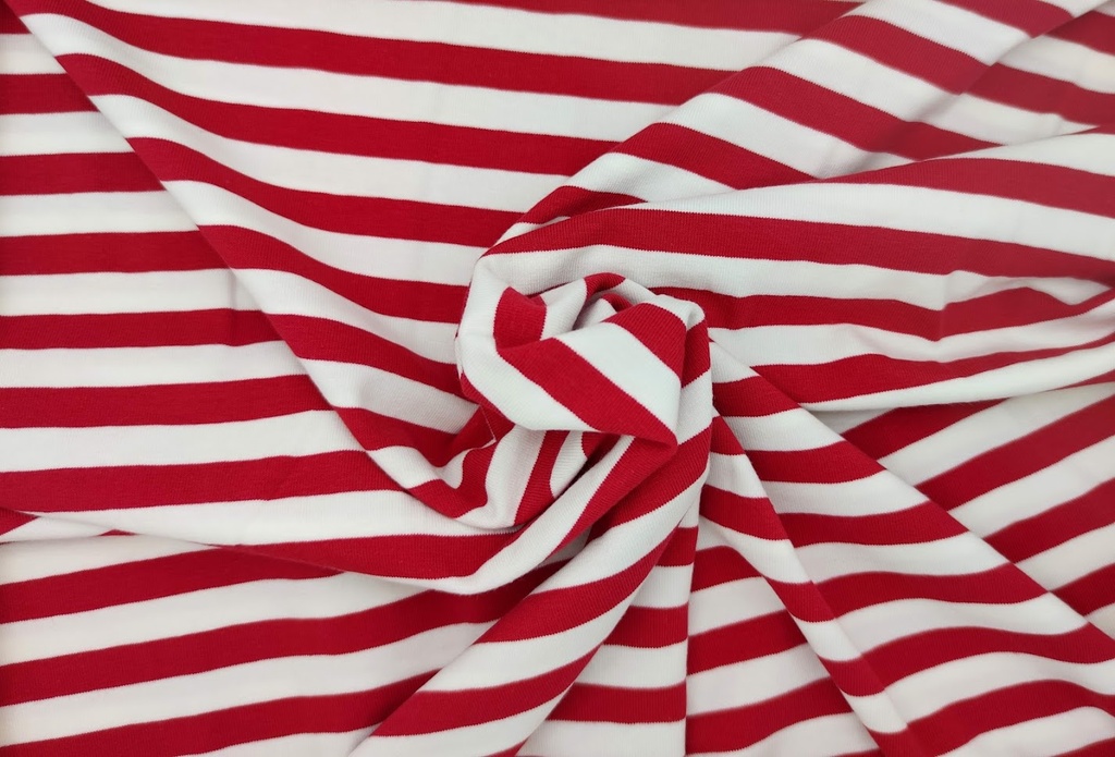 Punto raya ancha blanco rojo 1cm