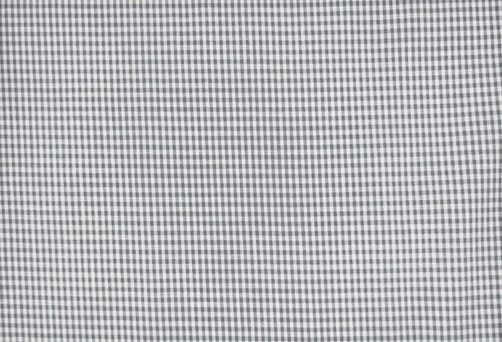 Vichy algodón  blanco gris medio