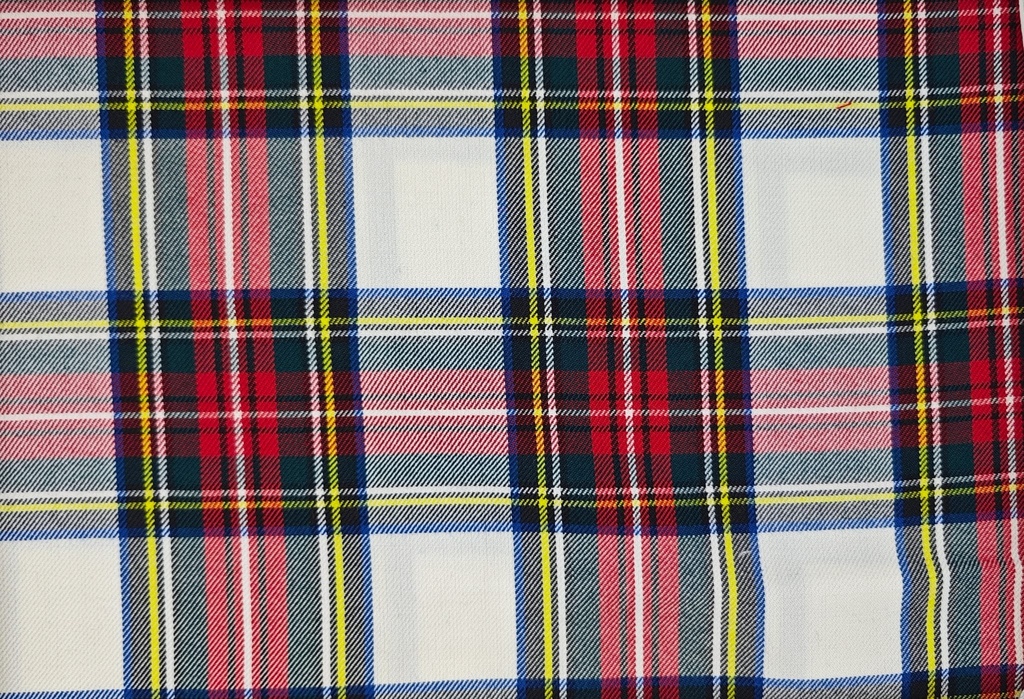 Escoces cuadros blanco rojo verde